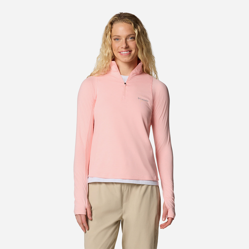 Áo Thun Dài Tay Nữ Columbia Weekend Ascent™ Half Zip - Hồng - Supersports Vietnam