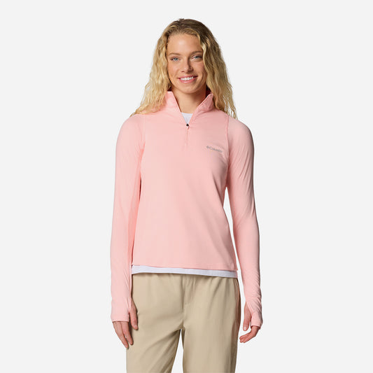 Áo Thun Dài Tay Nữ Columbia Weekend Ascent™ Half Zip - Hồng - Supersports Vietnam