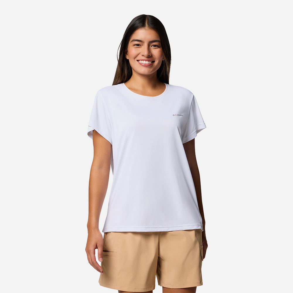 Áo Thun Tay Ngắn Nữ Columbia Bluevista Hill™ Short Sleeve Crew - Trắng - Supersports Vietnam