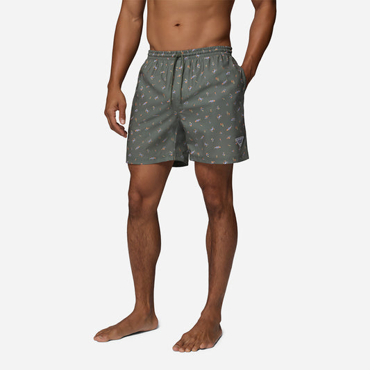 Quần Ngắn Thể Thao Nam Columbia Pfg Rambler™ Printed Water - Xám - Supersports Vietnam