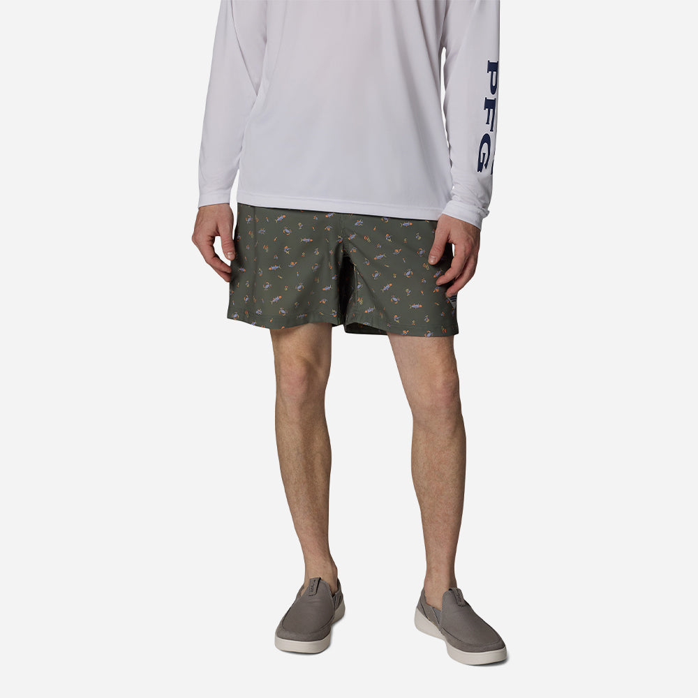Quần Ngắn Thể Thao Nam Columbia Pfg Rambler™ Printed Water - Xám - Supersports Vietnam