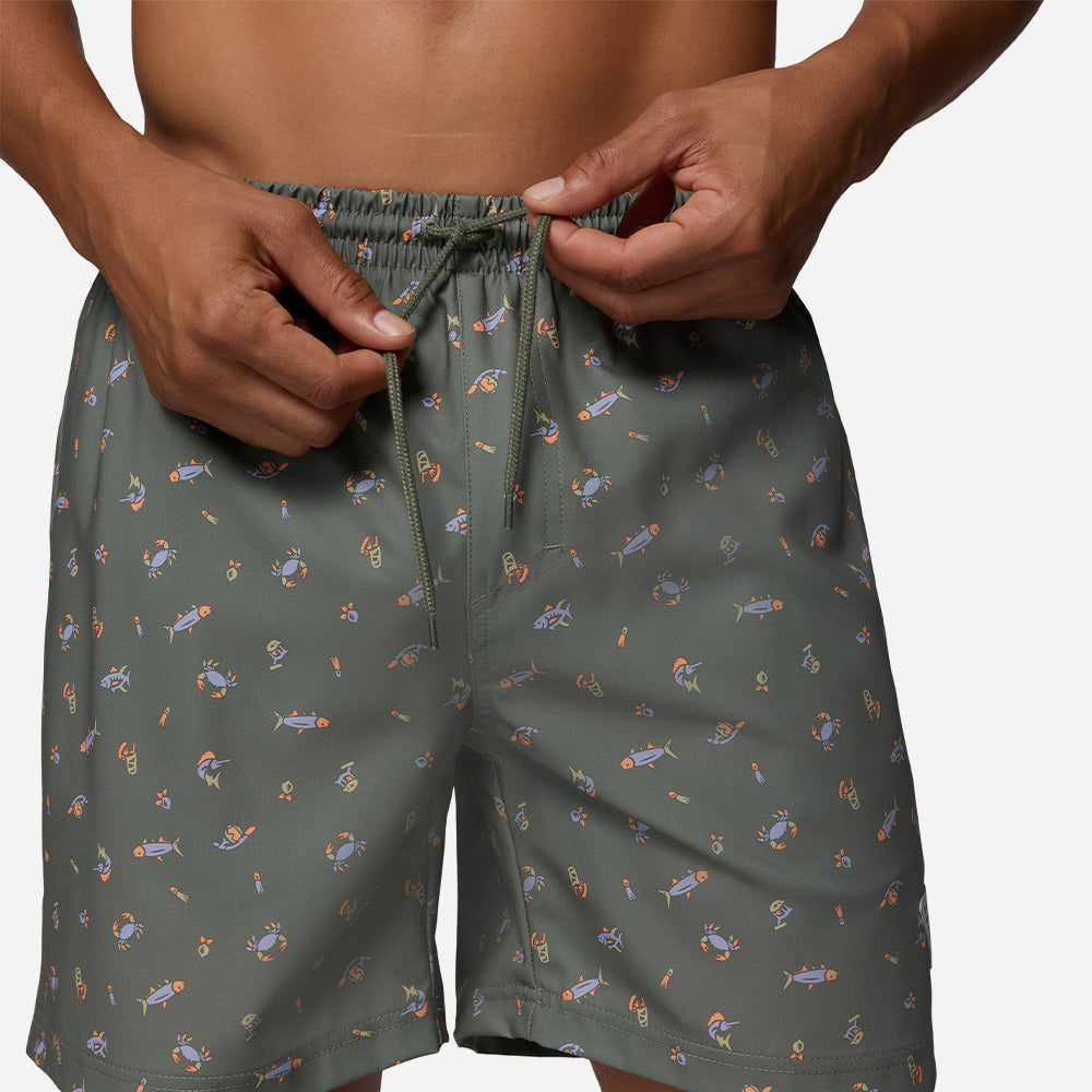 Quần Ngắn Thể Thao Nam Columbia Pfg Rambler™ Printed Water - Xám - Supersports Vietnam