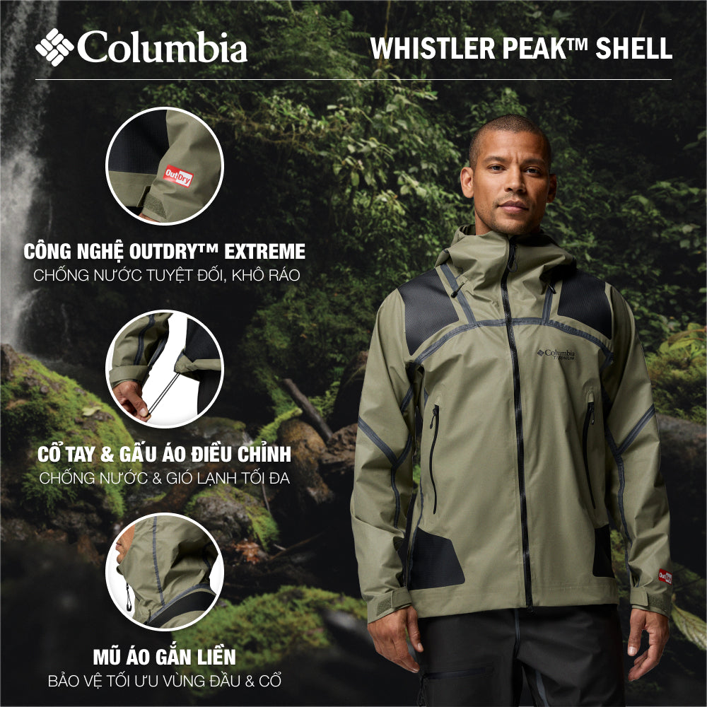 Áo Khoác Nam Columbia Whistler Peak™ Shell - Xanh Quân Đội - Supersports Vietnam