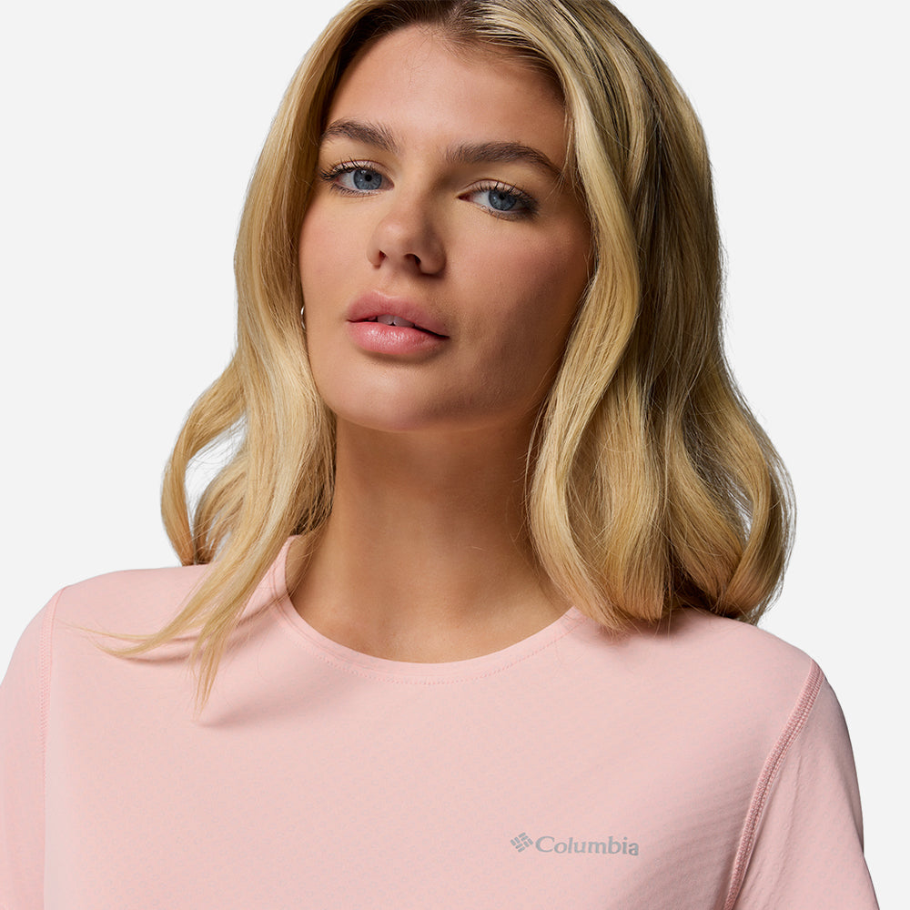 Áo Thun Tay Ngắn Nữ Columbia Zero Rules™ Light Short Sleeve Crew - Hồng - Supersports Vietnam
