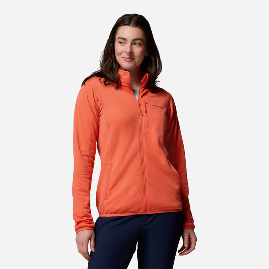 Áo Khoác Nữ Columbia Essential Hike Grid Fleece Full Zip - Cam - Supersports Vietnam