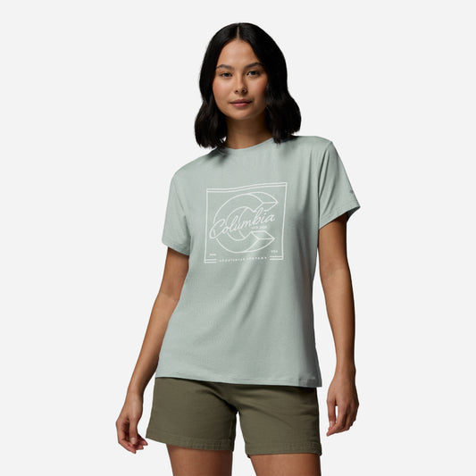 Áo Thun Nữ Columbia Parsons Point™ Short Sleeve Graphic - Xanh Mint - Supersports Vietnam