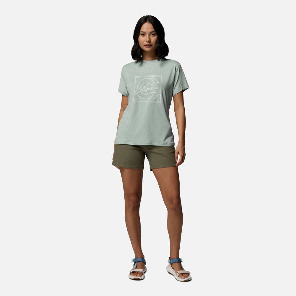 Áo Thun Nữ Columbia Parsons Point™ Short Sleeve Graphic - Xanh Mint - Supersports Vietnam
