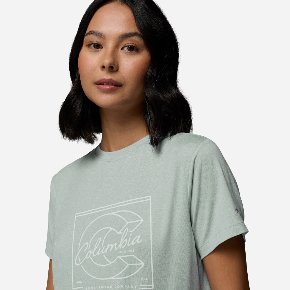 Áo Thun Nữ Columbia Parsons Point™ Short Sleeve Graphic - Xanh Mint - Supersports Vietnam