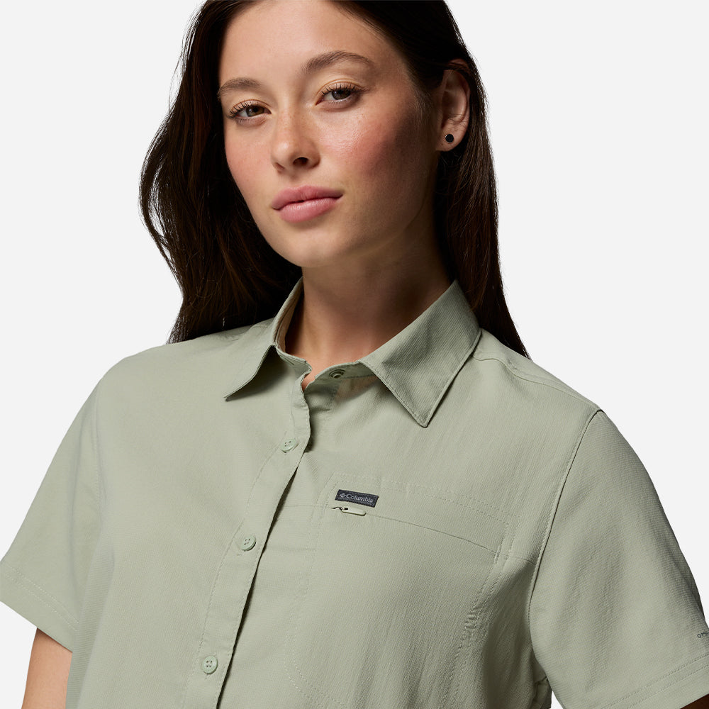 Áo Sơ Mi Nữ Columbia Silver Ridge™ Utility II Short Sleeve - Xanh Lá - Supersports Vietnam