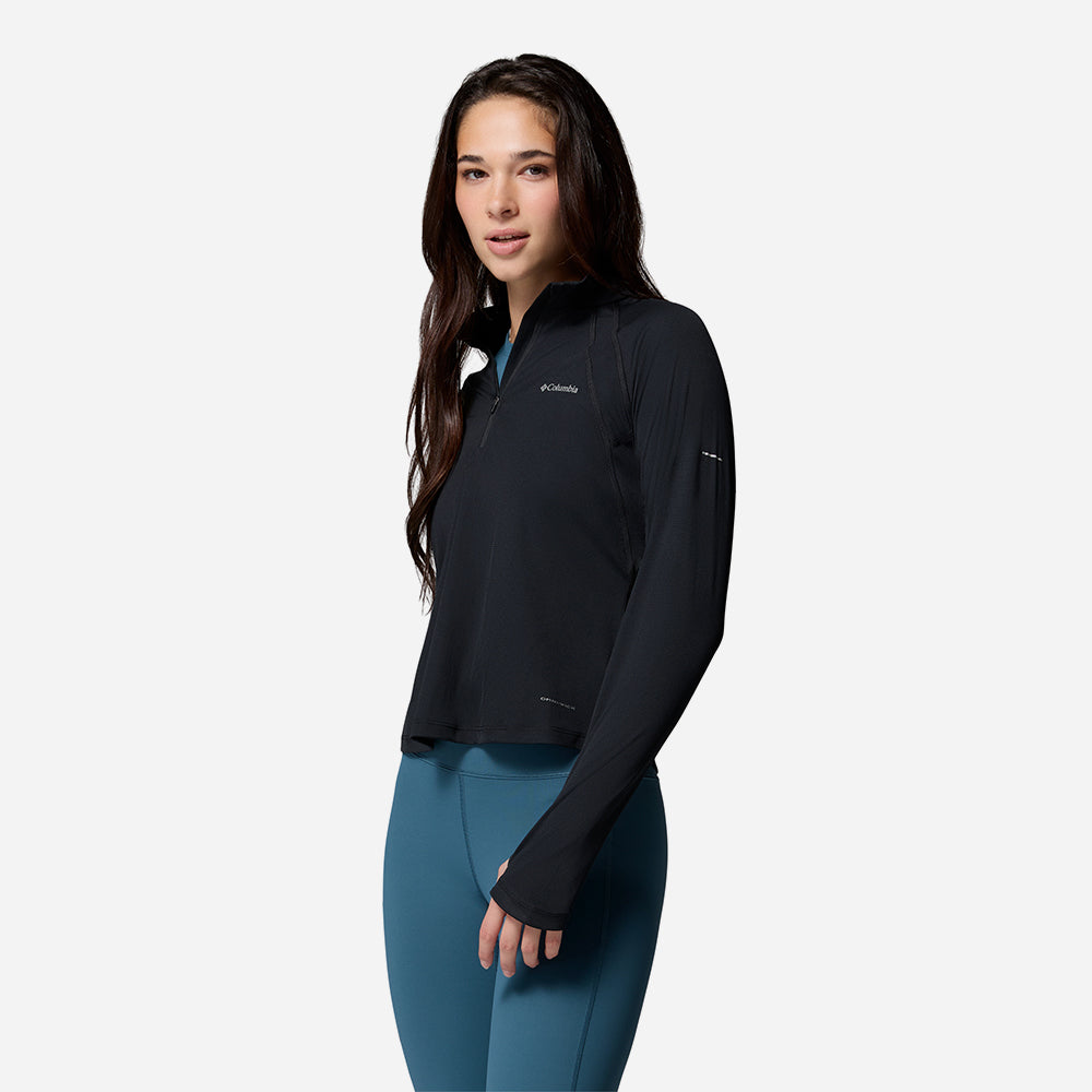 Áo Thun Nữ Columbia Stealth Spring™ Half Zip - Đen - Supersports Vietnam