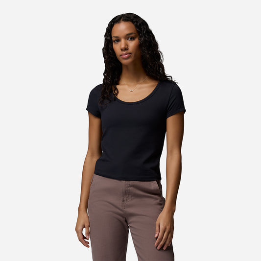 Áo Thun Nữ Columbia Pinetown Canyon™ Rib Short Sleeve - Đen - Supersports Vietnam