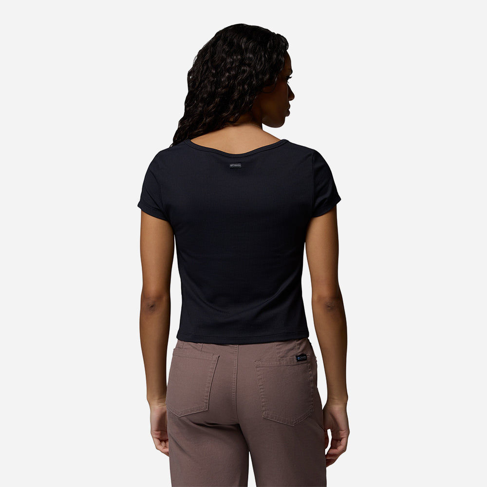 Áo Thun Nữ Columbia Pinetown Canyon™ Rib Short Sleeve - Đen - Supersports Vietnam