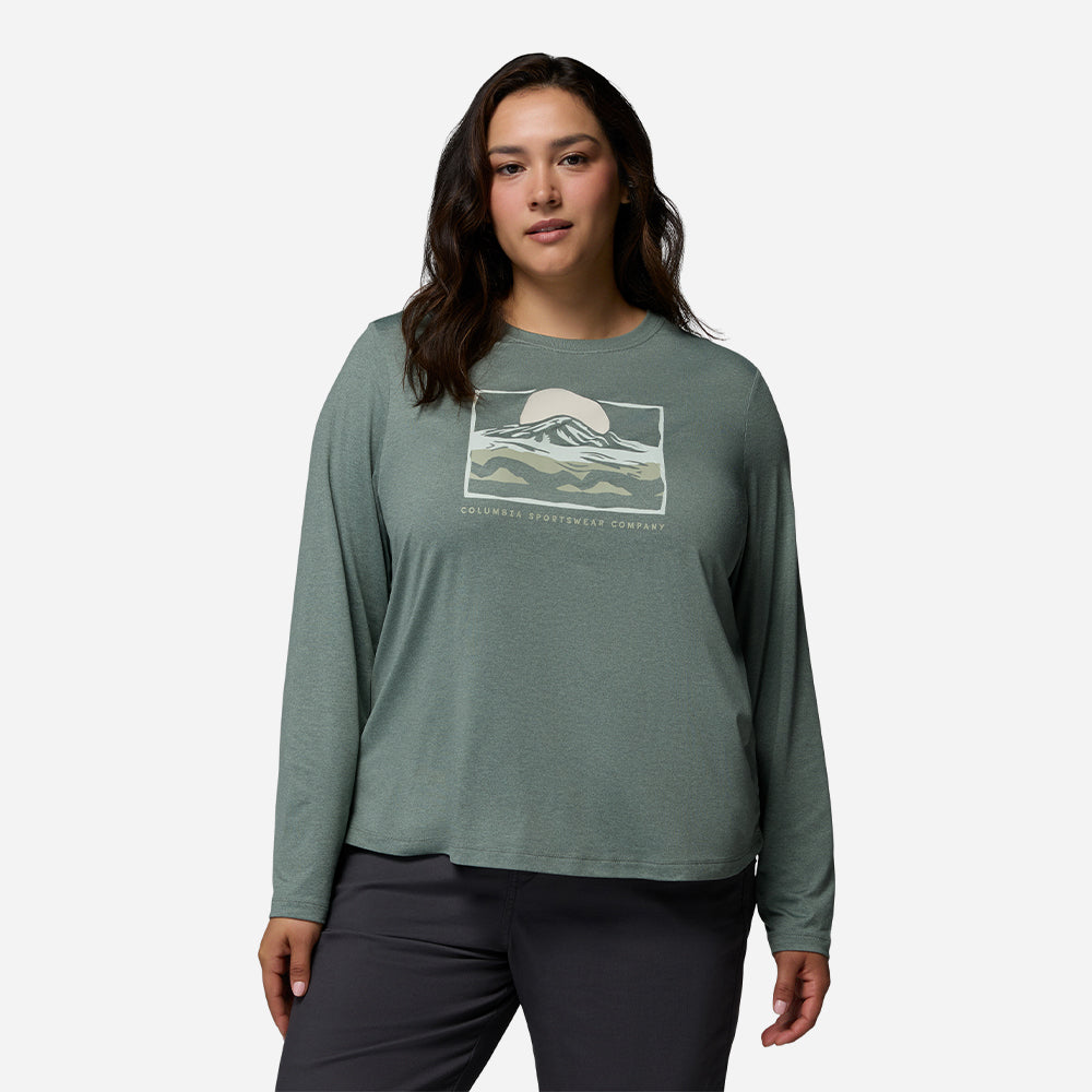 Áo Thun Nữ Columbia Parsons Point™ Long Sleeve Graphic - Xanh Lá - Supersports Vietnam