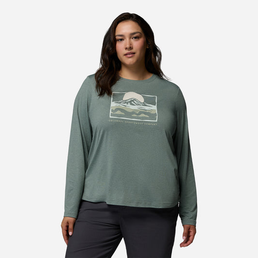 Áo Thun Nữ Columbia Parsons Point™ Long Sleeve Graphic - Xanh Lá - Supersports Vietnam