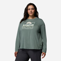 Áo Thun Nữ Columbia Parsons Point™ Long Sleeve Graphic - Xanh Lá - Supersports Vietnam