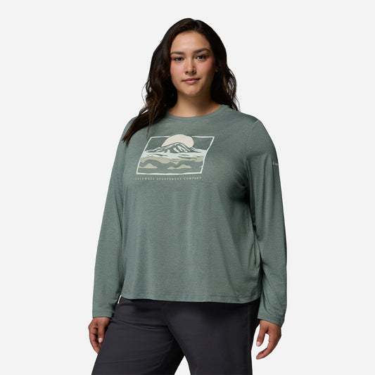 Áo Thun Nữ Columbia Parsons Point™ Long Sleeve Graphic - Xanh Lá - Supersports Vietnam