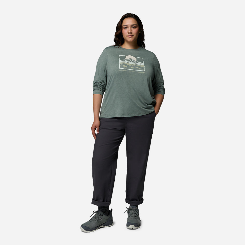 Áo Thun Nữ Columbia Parsons Point™ Long Sleeve Graphic - Xanh Lá - Supersports Vietnam