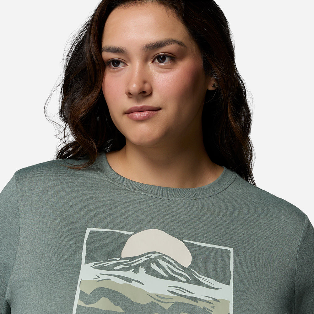 Áo Thun Nữ Columbia Parsons Point™ Long Sleeve Graphic - Xanh Lá - Supersports Vietnam