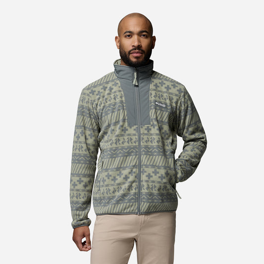 Áo Khoác Nam Columbia Sequoia Grove™ II Full Zip Printed Fleece - Xám - Supersports Vietnam