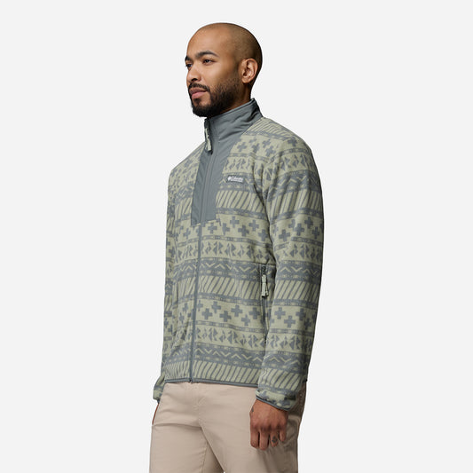 Áo Khoác Nam Columbia Sequoia Grove™ II Full Zip Printed Fleece - Xám - Supersports Vietnam