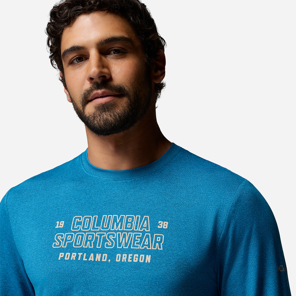 Áo Thun Nam Columbia Parsons Point™ Long Sleeve Graphic - Xanh Dương - Supersports Vietnam