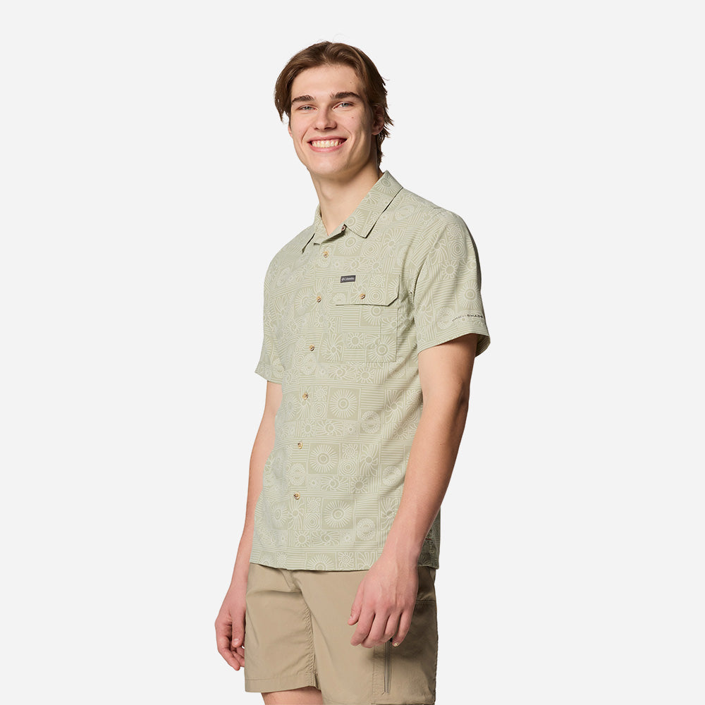 Áo Sơ Mi Tay Ngắn Nam Columbia Tech Trail™ Utility Printed Woven Short Sleeve - Xanh Mint