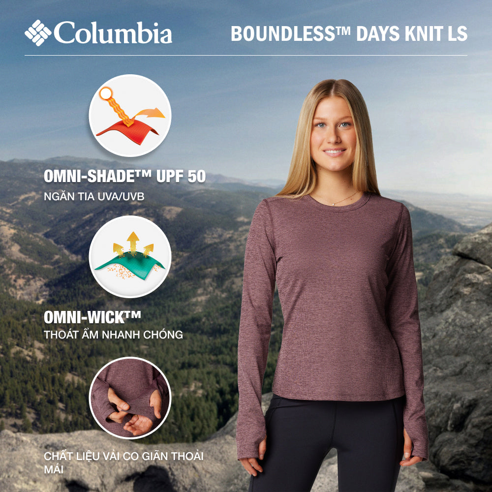 Áo Thun Tay Dài Nữ Columbia Boundless™ Days Knit - Tím