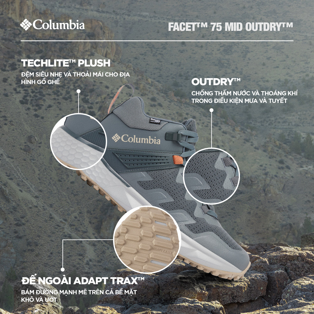 Giày Leo Núi Nam Columbia Facet™ 75 Mid Outdry™ - Xám